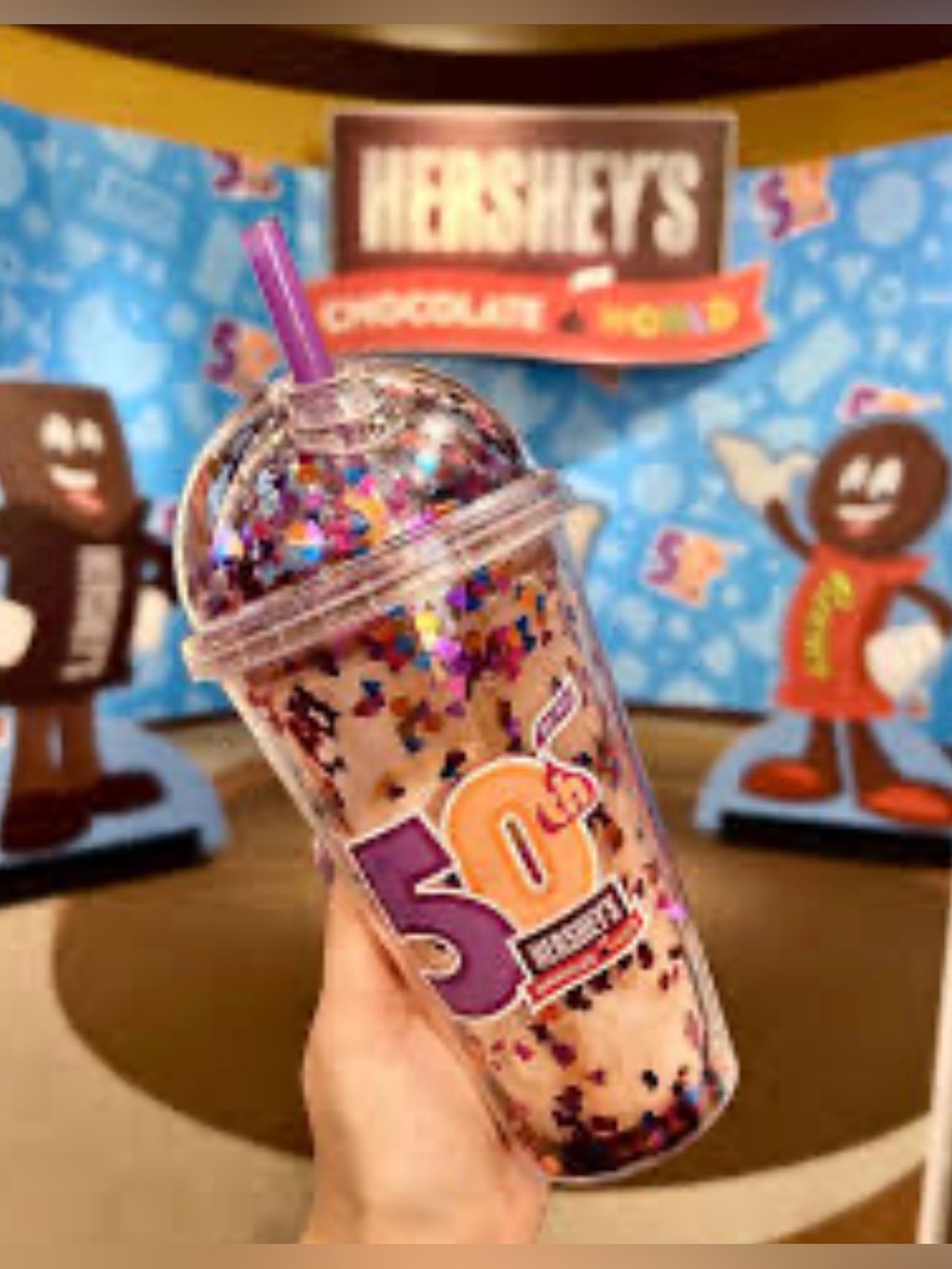 NWT Hershey Chocolate World Limited Edition 50th Anniversary Tumbler Sparkle Cup